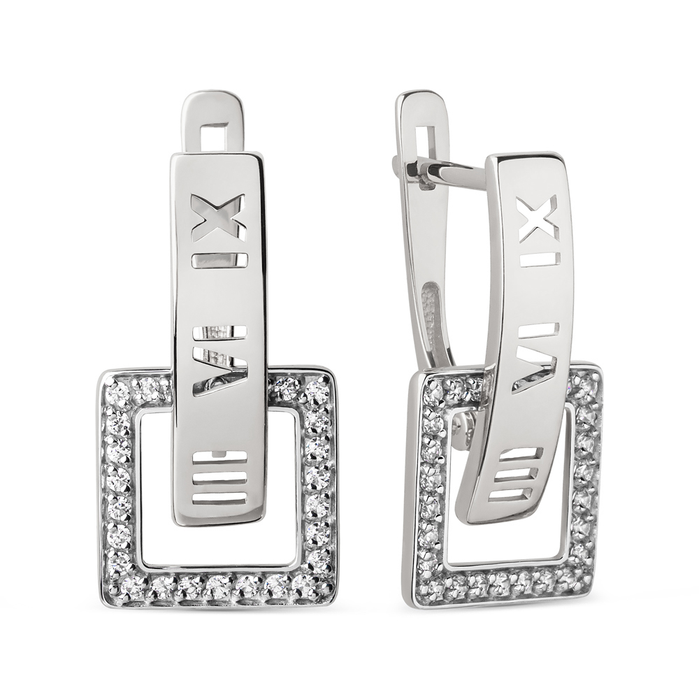 Серьги из белого золота с фианитами Ювелирное изделие - Серьги из белого золота с фианитами в магазине Best-Gold 151563