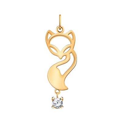 Ювелирное изделие - Подвеска из красного золота с фианитами в магазине Best-Gold 068838
