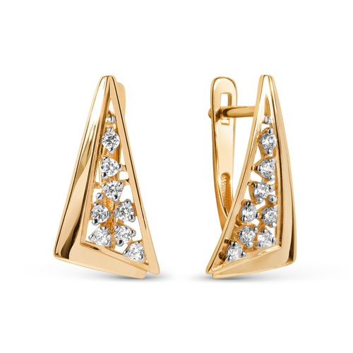 Серьги из красного золота с фианитами Ювелирное изделие - Серьги из красного золота с фианитами в магазине Best-Gold 076994