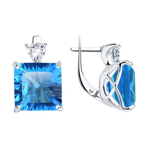 Ювелирное изделие - Серьги из серебра с фианитами в магазине Best-Gold 027819