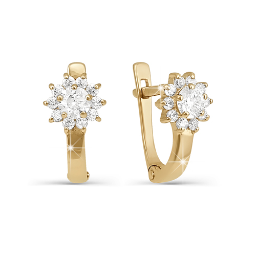 Серьги из красного золота с фианитами Ювелирное изделие - Серьги из красного золота с фианитами в магазине Best-Gold 126127