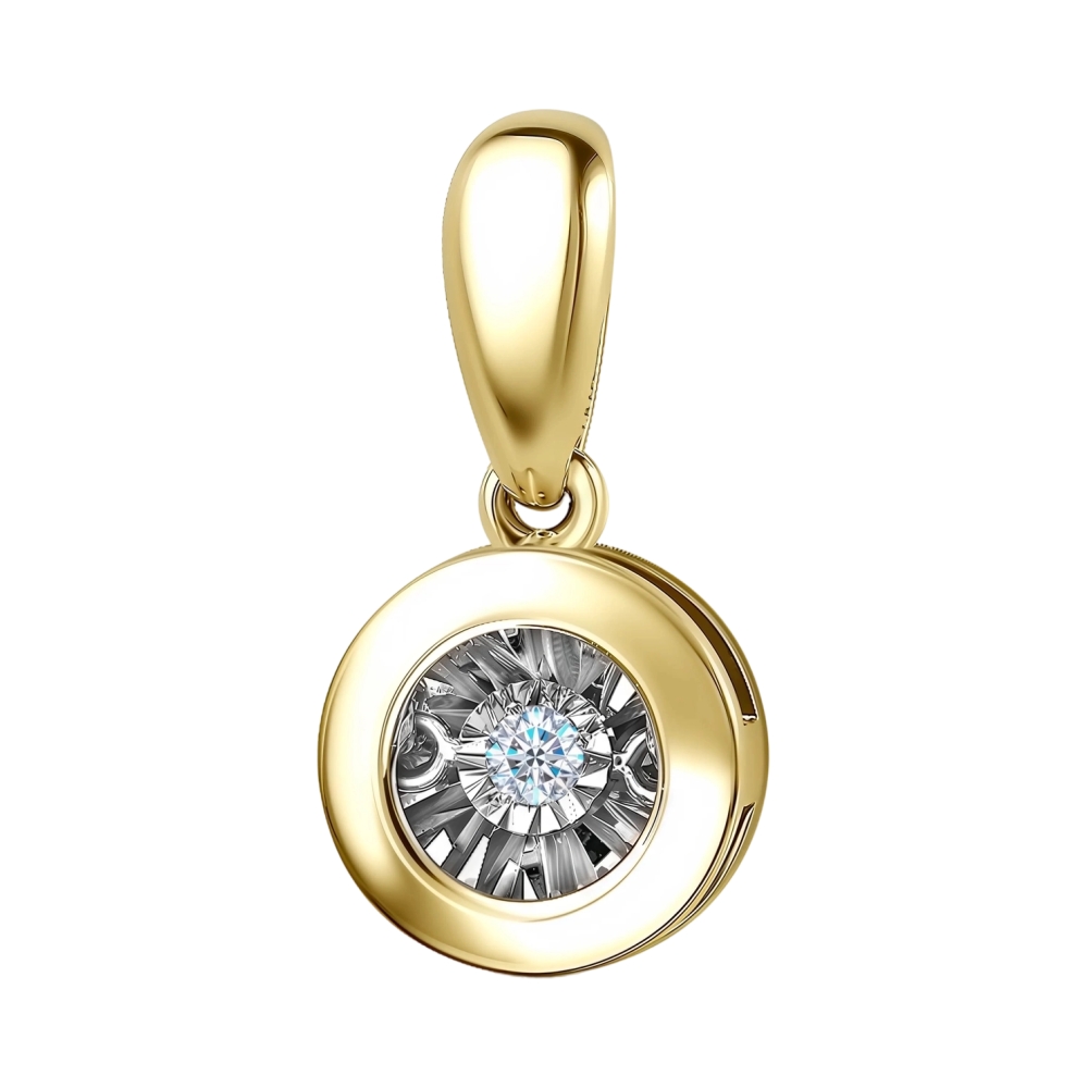 Ювелирное изделие - Подвеска из желтого золота с бриллиантами в магазине Best-Gold 126348