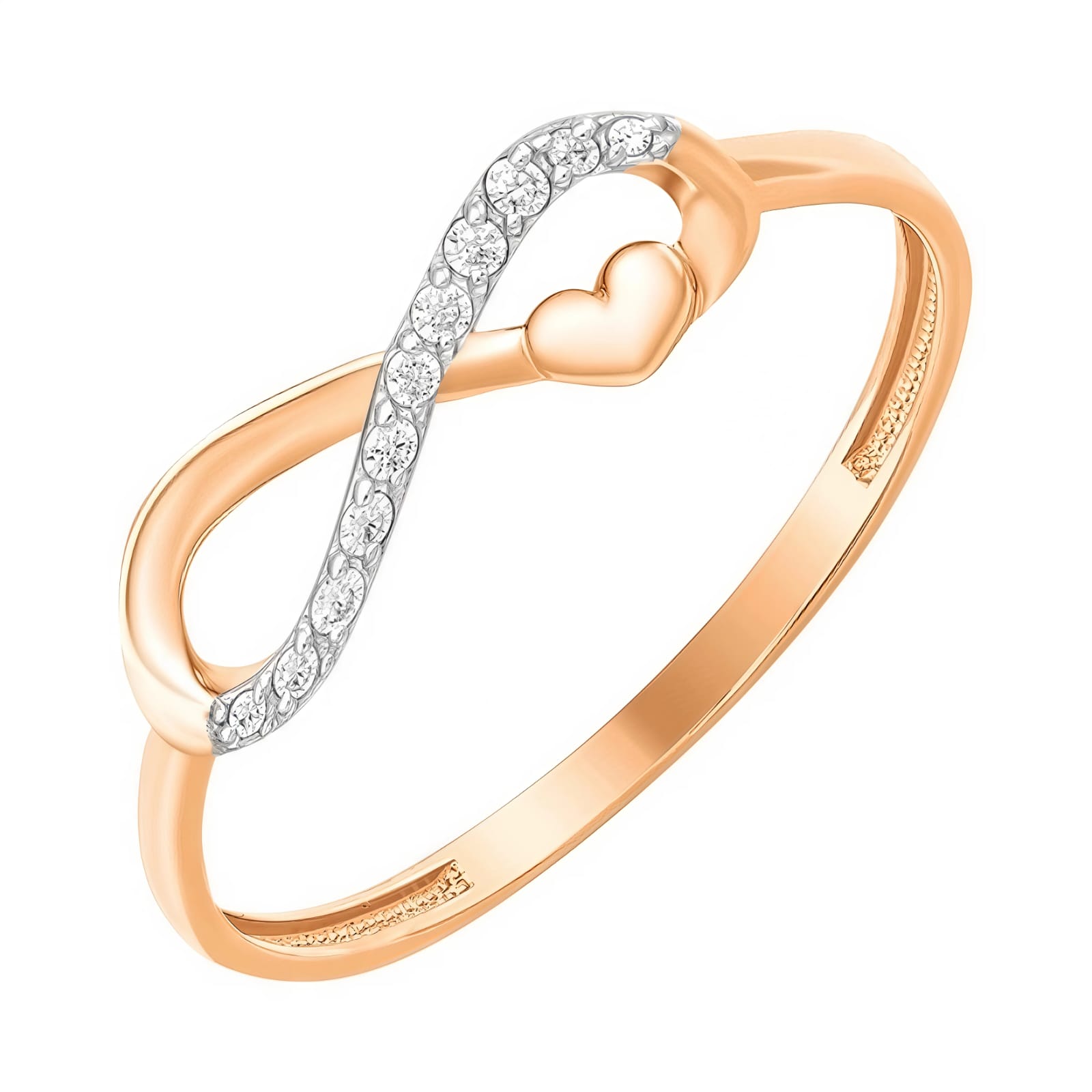 Ювелирное изделие - Кольцо из красного золота с фианитами в магазине Best-Gold 151502