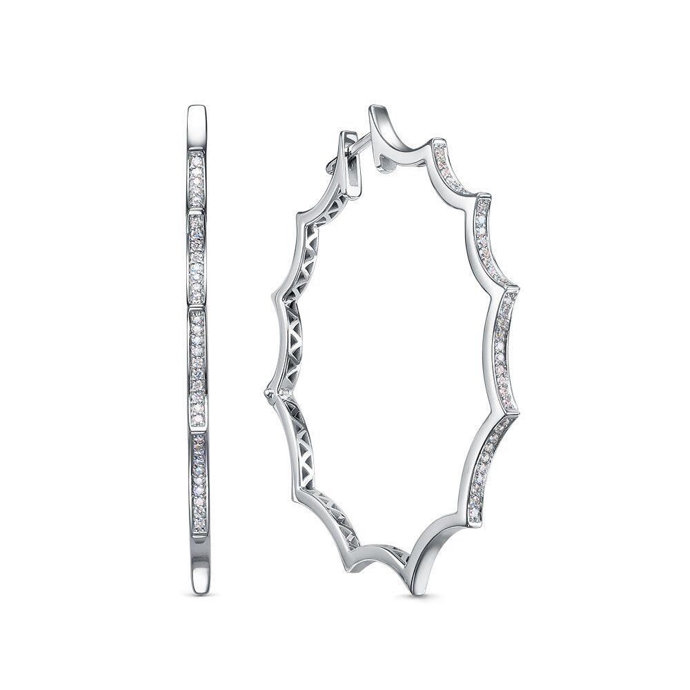 Ювелирное изделие - Серьги из белого золота с бриллиантами в магазине Best-Gold 144219