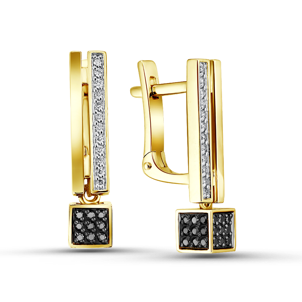 Ювелирное изделие - Серьги из желтого золота с бриллиантами в магазине Best-Gold 151920
