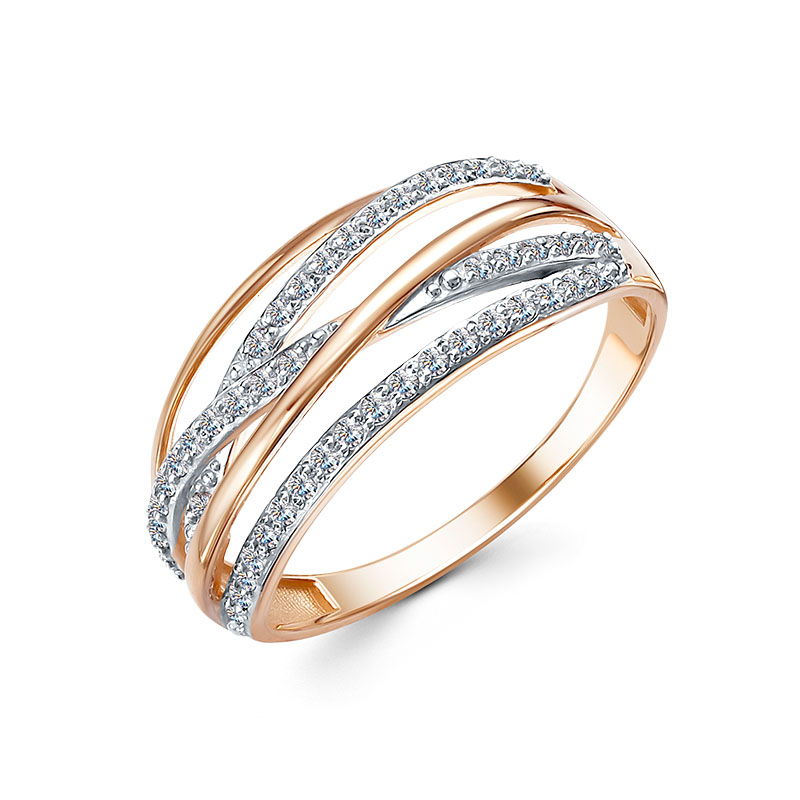 Ювелирное изделие - Кольцо из красного золота с фианитами в магазине Best-Gold 126542