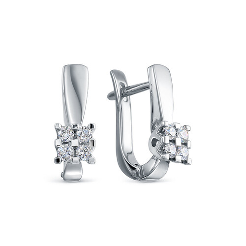 Ювелирное изделие - Серьги из белого золота с бриллиантами в магазине Best-Gold 037965