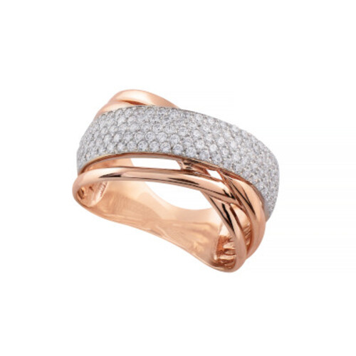 Кольцо из красного золота с фианитами Ювелирное изделие - Кольцо из красного золота с фианитами в магазине Best-Gold 112464