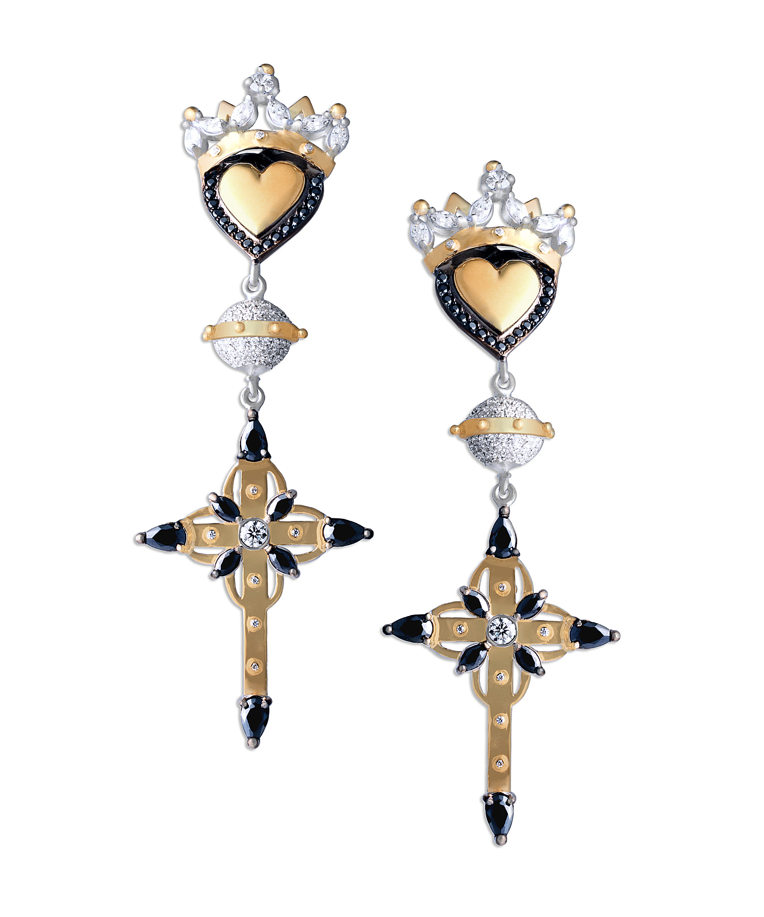 Ювелирное изделие - Серьги из серебра с фианитами в магазине Best-Gold 152917