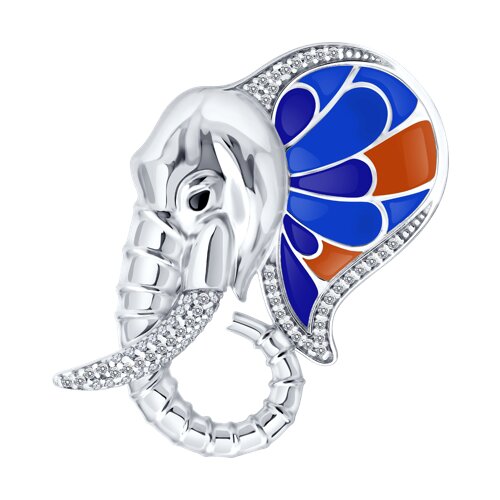 Ювелирное изделие - Брошь из серебра с фианитами в магазине Best-Gold 152875