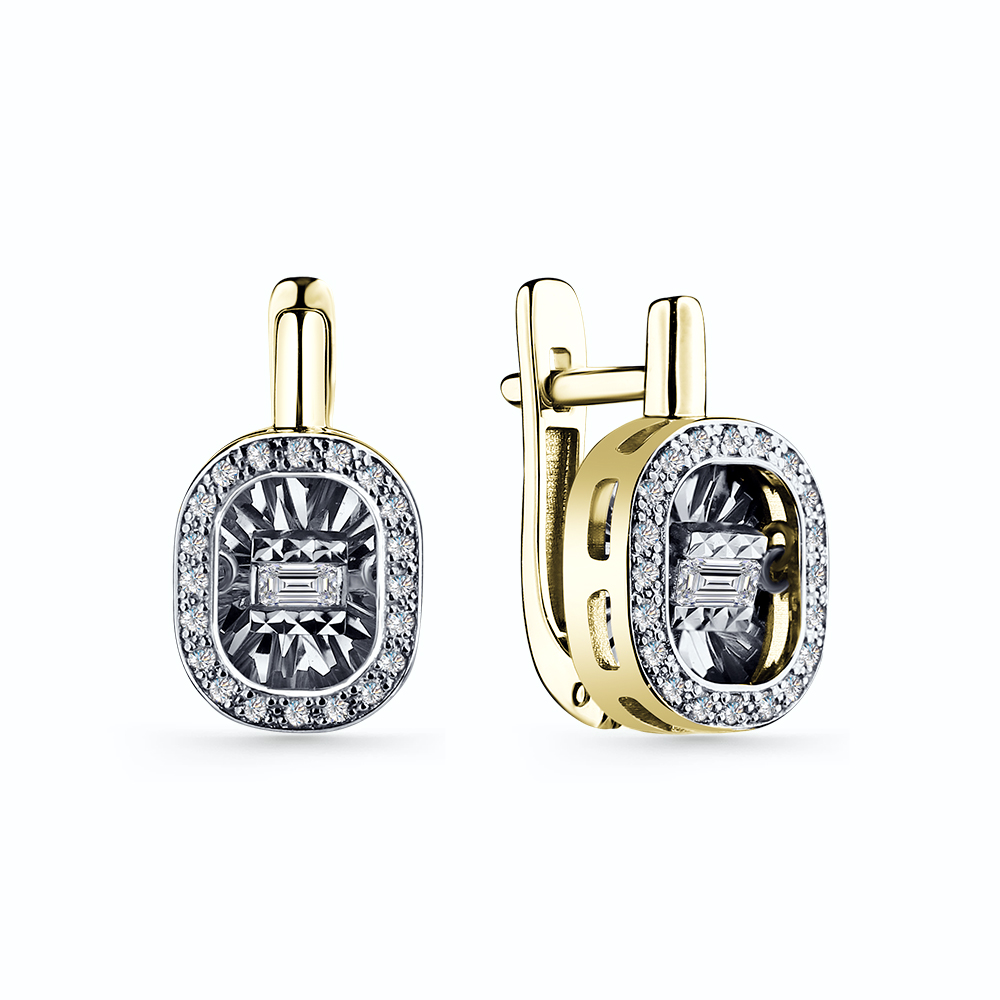 Серьги из желтого золота с бриллиантами Ювелирное изделие - Серьги из желтого золота с бриллиантами в магазине Best-Gold 145260