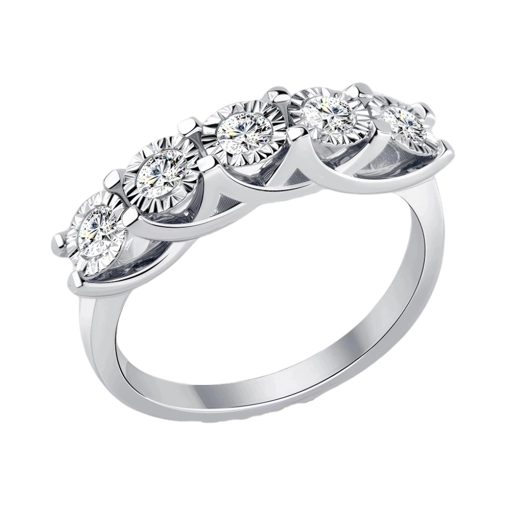 Ювелирное изделие - Кольцо из белого золота с бриллиантами в магазине Best-Gold 156943