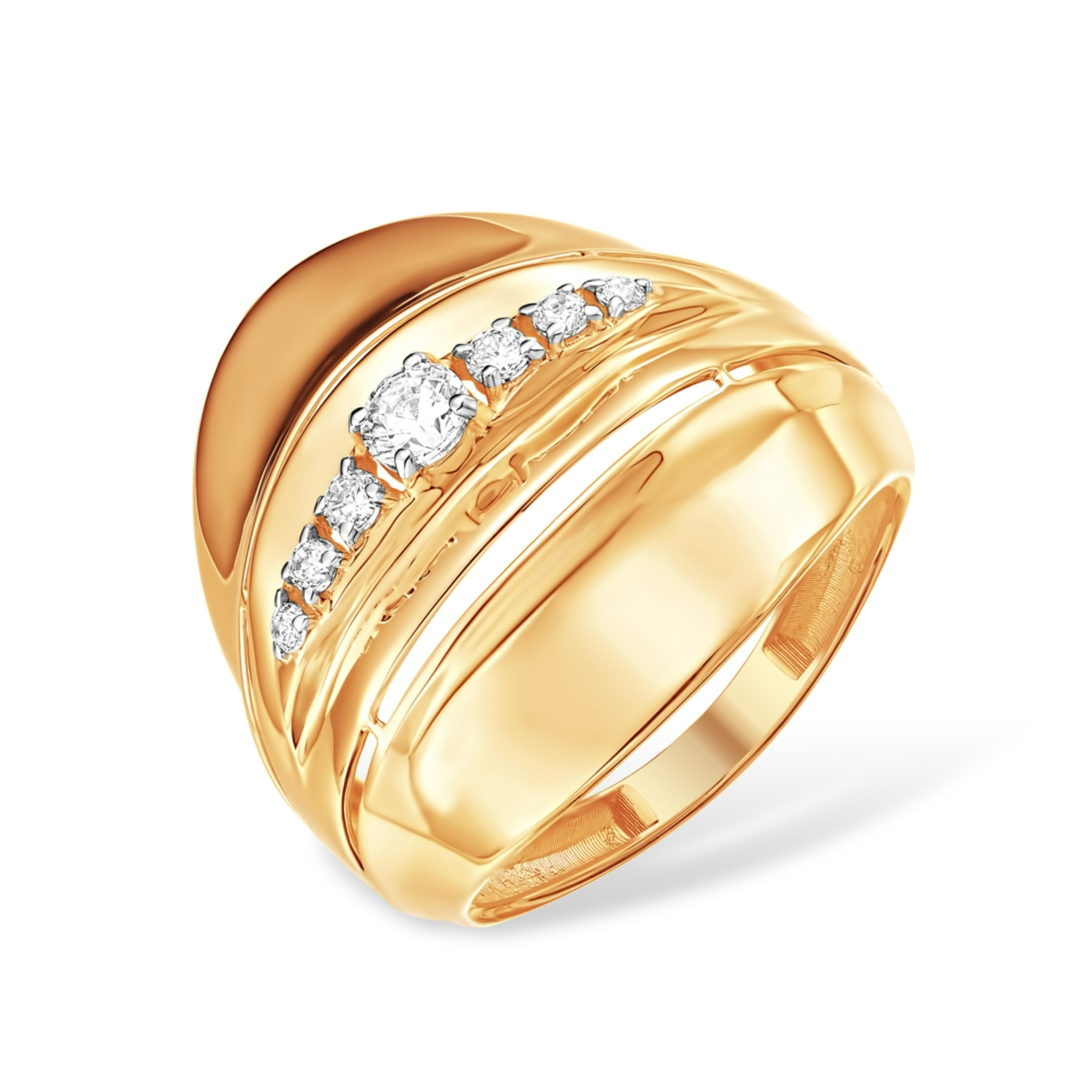 Ювелирное изделие - Кольцо из красного золота с фианитами в магазине Best-Gold 151545