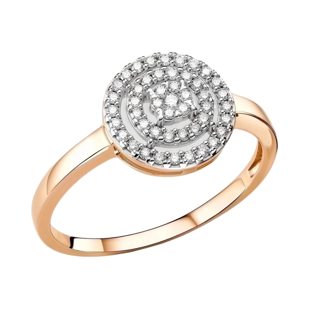 Ювелирное изделие - Кольцо из красного золота с бриллиантами в магазине Best-Gold 157019