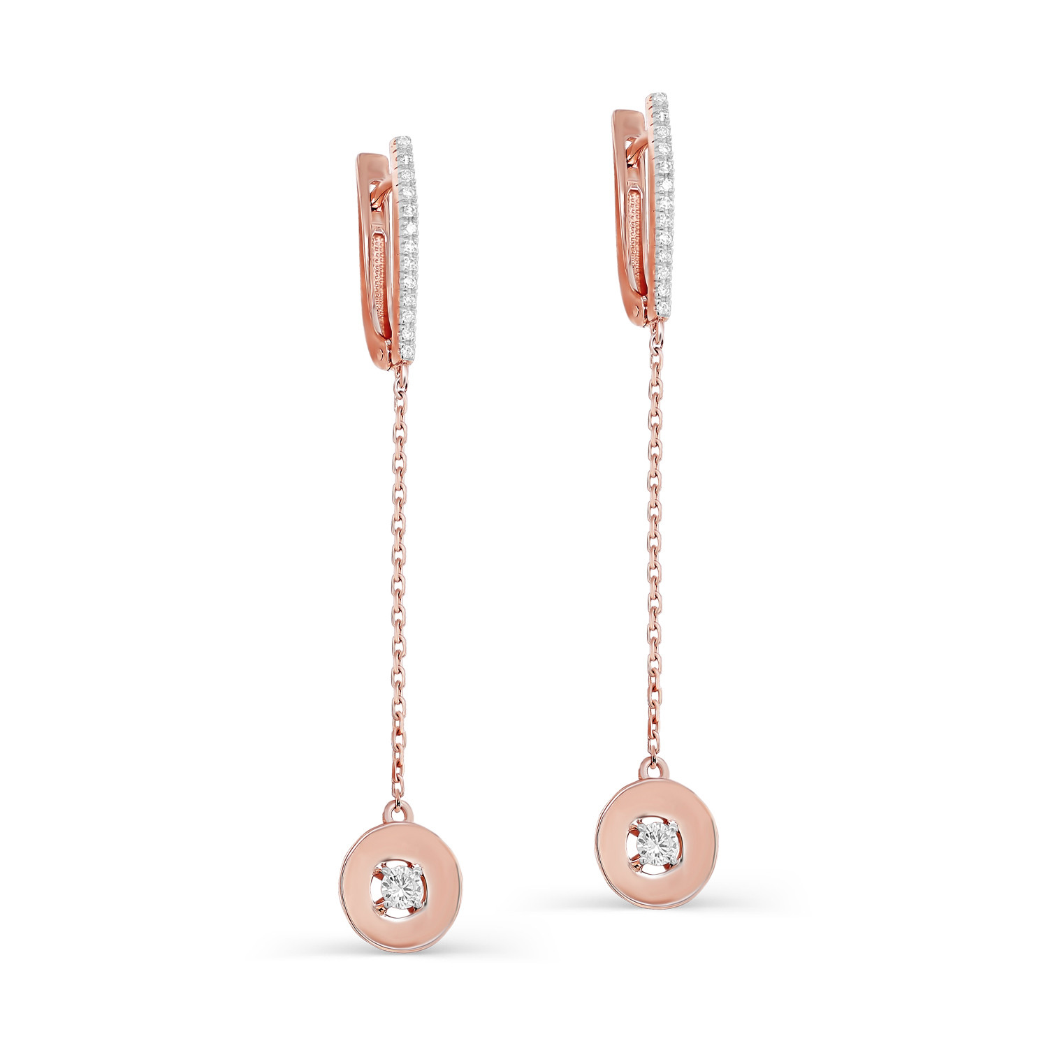 Серьги из красного золота с бриллиантами Ювелирное изделие - Серьги из красного золота с бриллиантами в магазине Best-Gold 028353