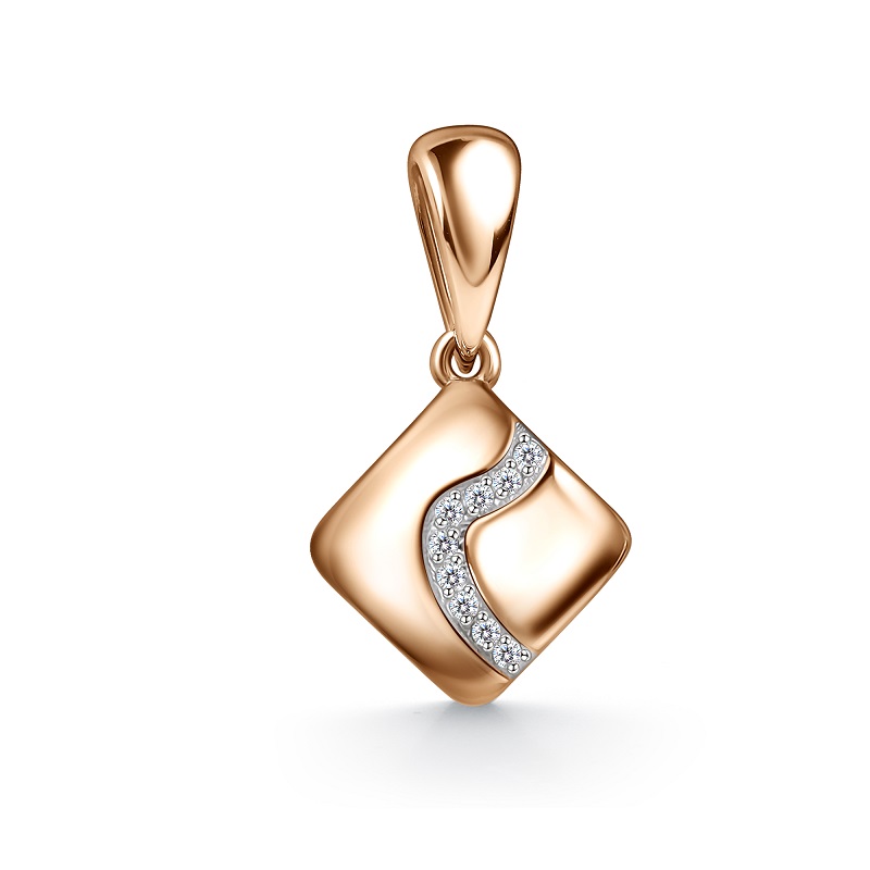 Ювелирное изделие - Подвеска из красного золота с фианитами в магазине Best-Gold 152166
