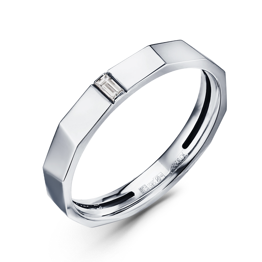 Обручальное кольцо из белого золота с бриллиантами Ювелирное изделие - Обручальное кольцо из белого золота с бриллиантами в магазине Best-Gold 142075