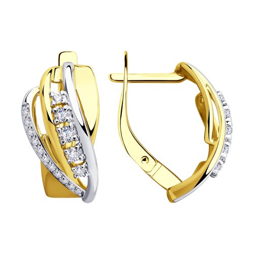 Серьги из желтого золота с фианитами Ювелирное изделие - Серьги из желтого золота с фианитами в магазине Best-Gold 041063