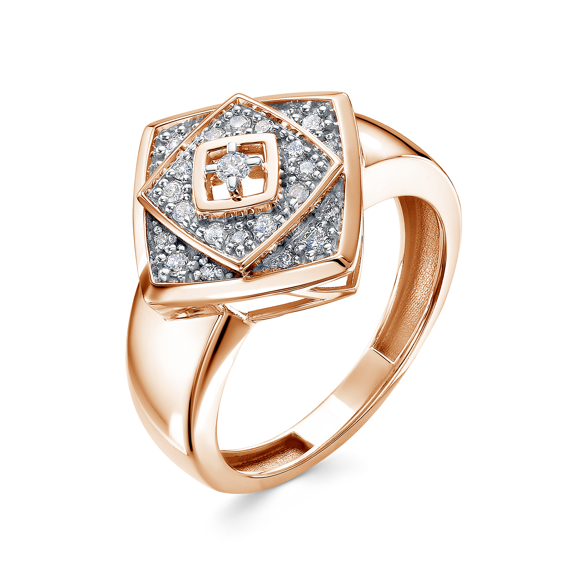 Ювелирное изделие - Кольцо из красного золота с бриллиантами в магазине Best-Gold 141613