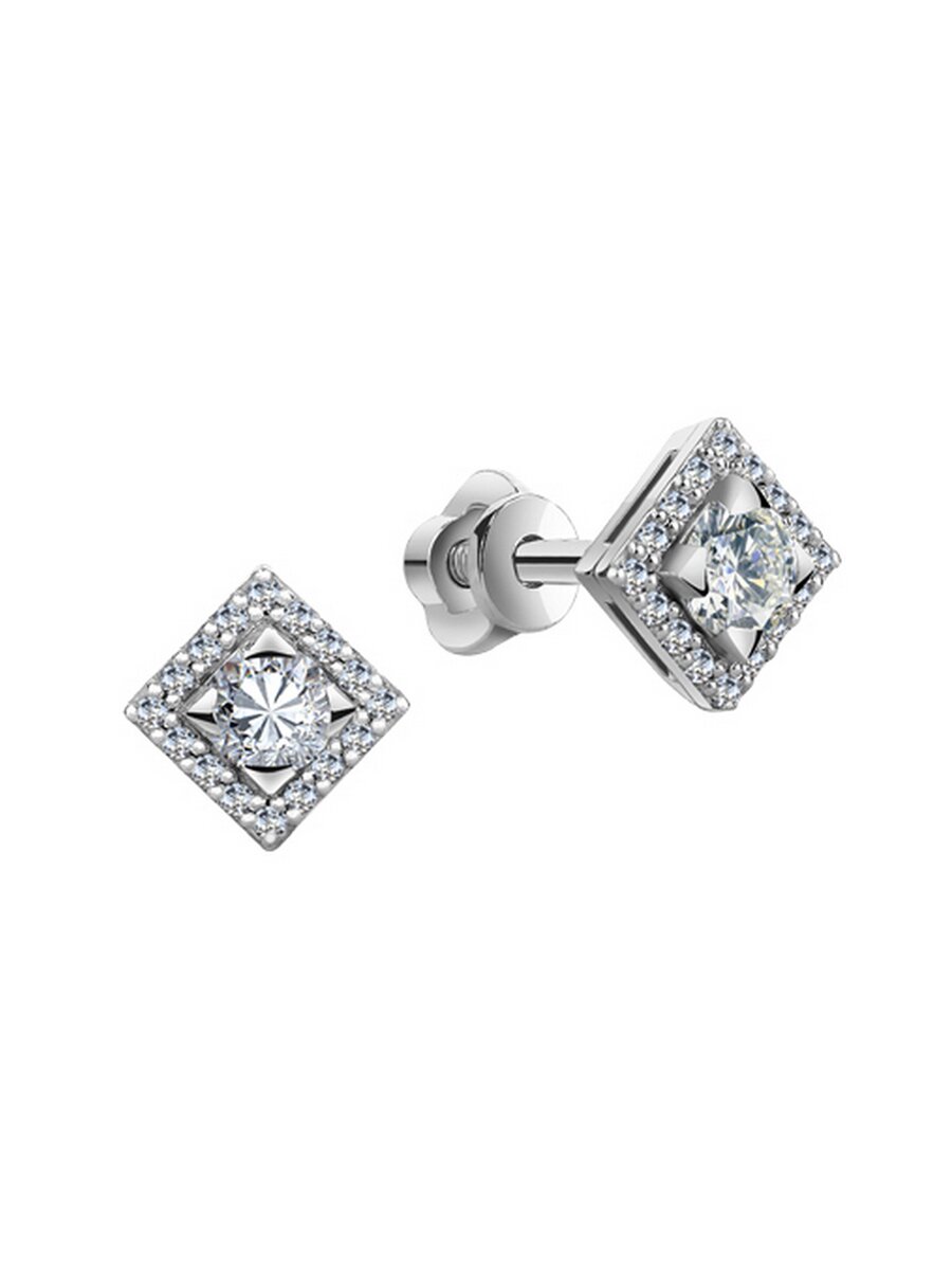 Ювелирное изделие - Серьги из серебра с фианитами в магазине Best-Gold 066293