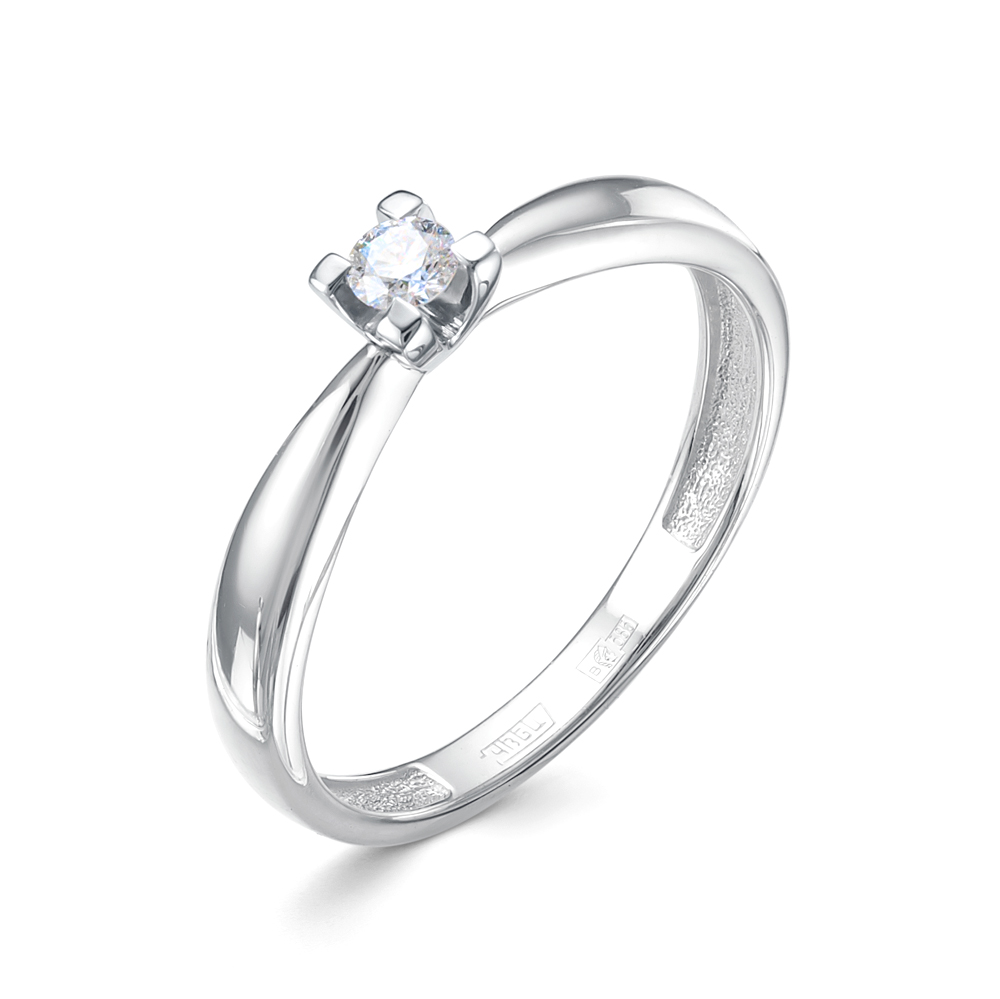 Помолвочное кольцо из белого золота с бриллиантом Ювелирное изделие - Помолвочное кольцо из белого золота с бриллиантом в магазине Best-Gold 123543
