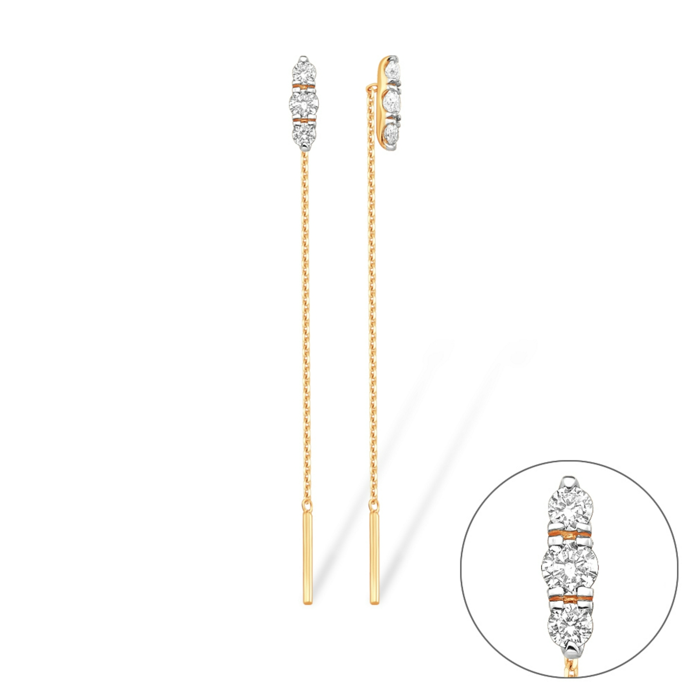 Ювелирное изделие - Серьги из красного золота с фианитами в магазине Best-Gold 151516