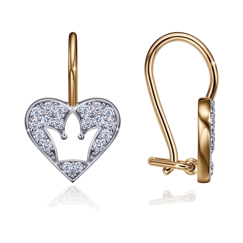 Ювелирное изделие - Серьги из красного золота с фианитами в магазине Best-Gold 150633