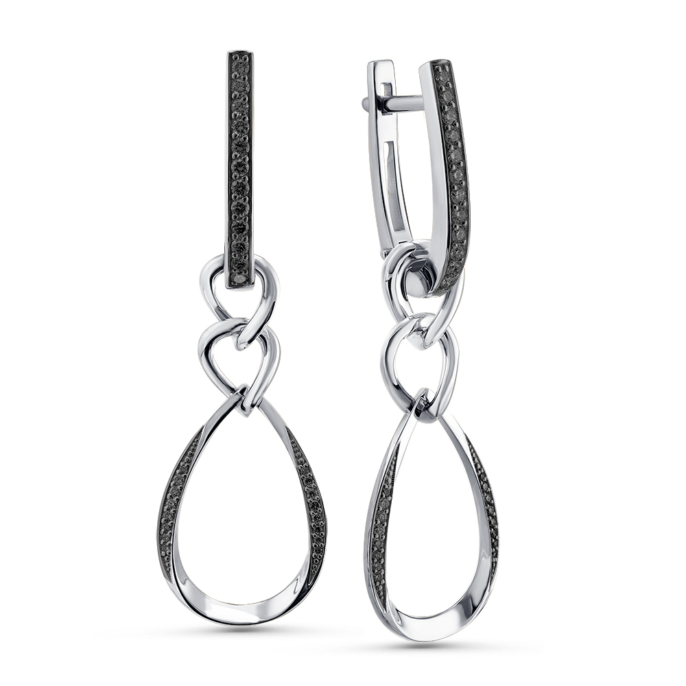 Серьги в белом золоте с бриллиантами Ювелирное изделие - Серьги в белом золоте с бриллиантами в магазине Best-Gold 124013