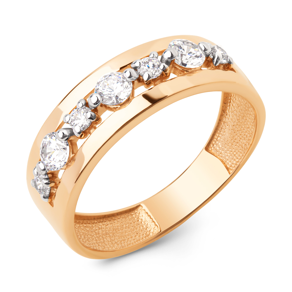 Кольцо из красного золота с фианитами Ювелирное изделие - Кольцо из красного золота с фианитами в магазине Best-Gold 145431