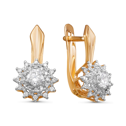 Серьги из красного золота с фианитами Ювелирное изделие - Серьги из красного золота с фианитами в магазине Best-Gold 042086