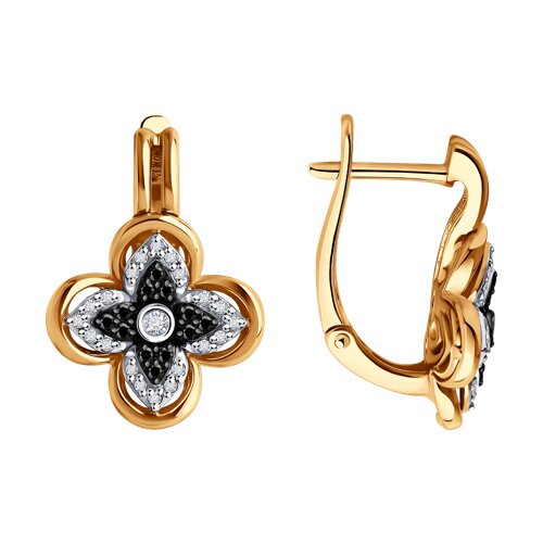 Серьги из красного золота с бриллиантами Ювелирное изделие - Серьги из красного золота с бриллиантами в магазине Best-Gold 144674