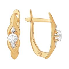 Ювелирное изделие - Серьги из красного золота с фианитами в магазине Best-Gold 111860