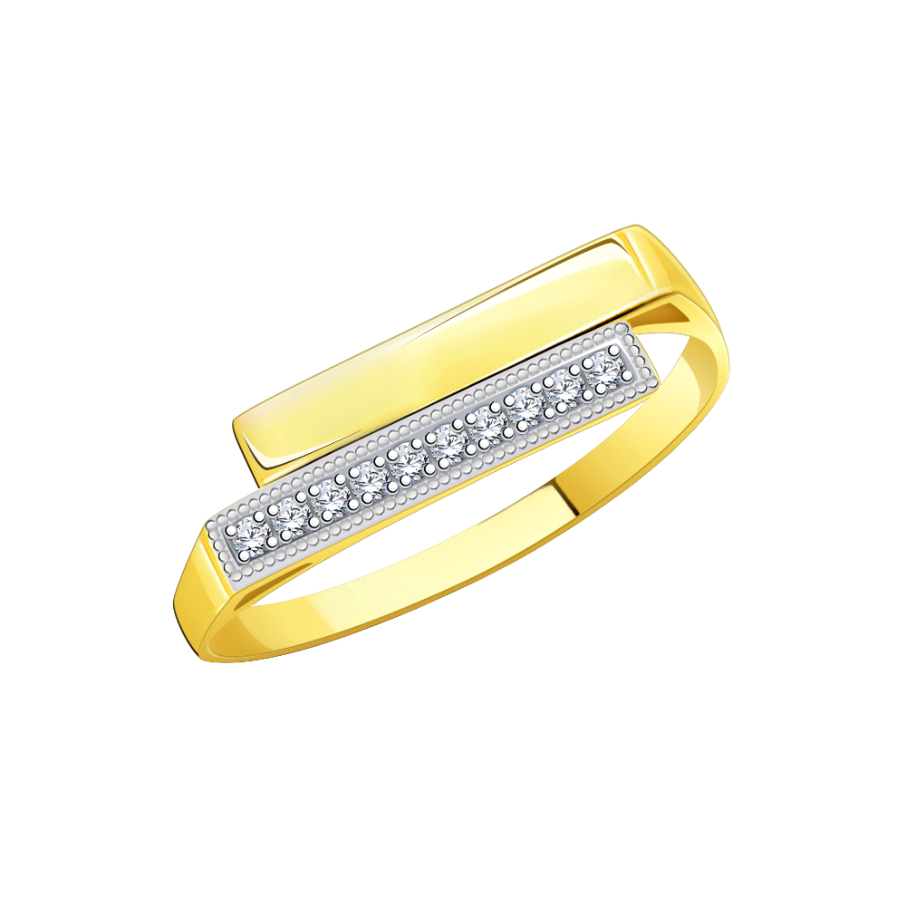 Кольцо из жёлтого золота с фианитами Ювелирное изделие - Кольцо из жёлтого золота с фианитами в магазине Best-Gold 131164