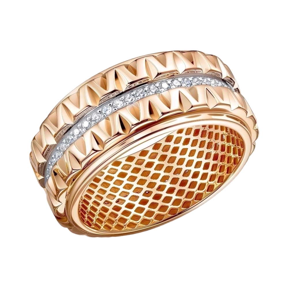 Ювелирное изделие - Кольцо из красного золота с фианитами в магазине Best-Gold 156867