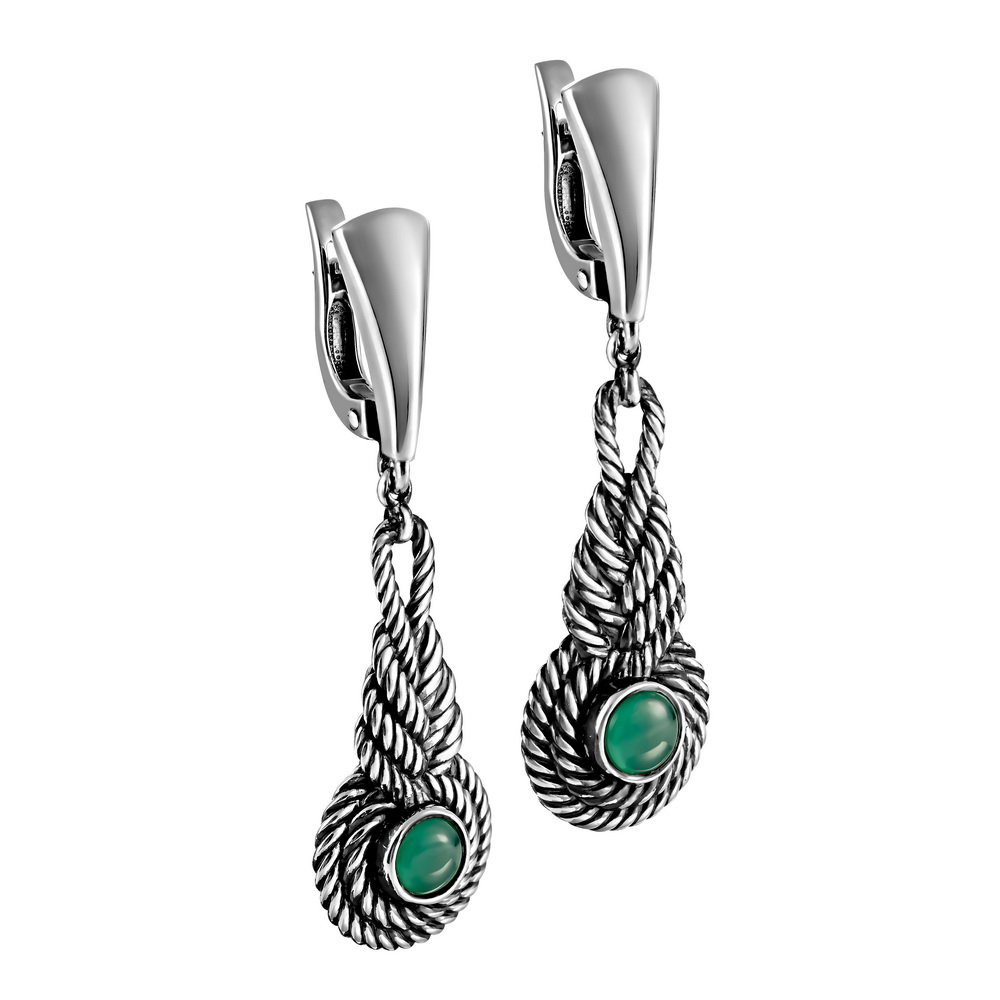 Ювелирное изделие - Серьги из серебра с ониксом в магазине Best-Gold 127229