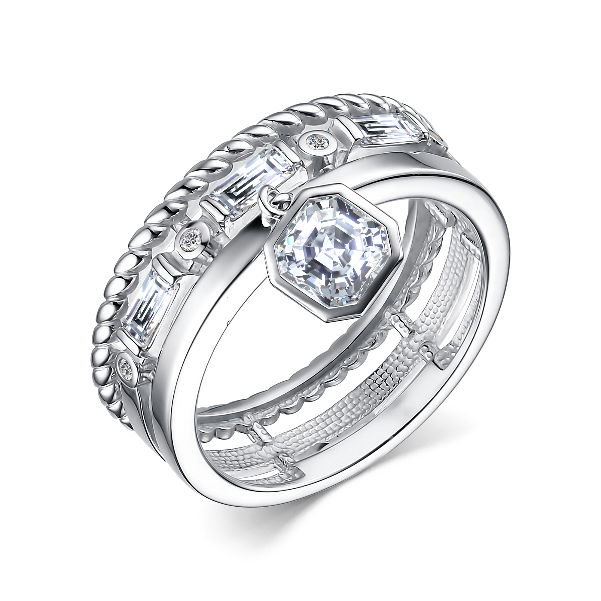 Ювелирное изделие - Кольцо из серебра с фианитами в магазине Best-Gold 134711