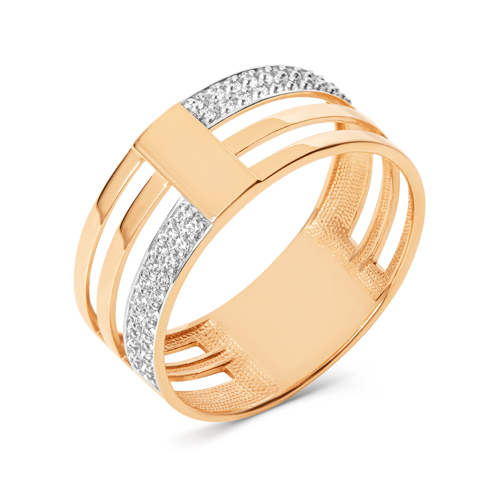 Ювелирное изделие - Кольцо из красного золота с фианитами в магазине Best-Gold 028026