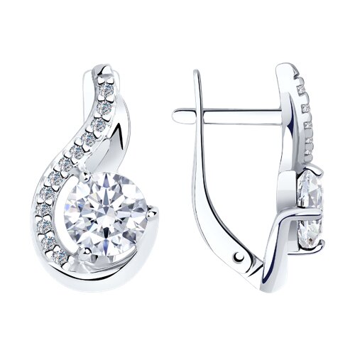 Серьги из серебра с фианитами Ювелирное изделие - Серьги из серебра с фианитами в магазине Best-Gold 151879