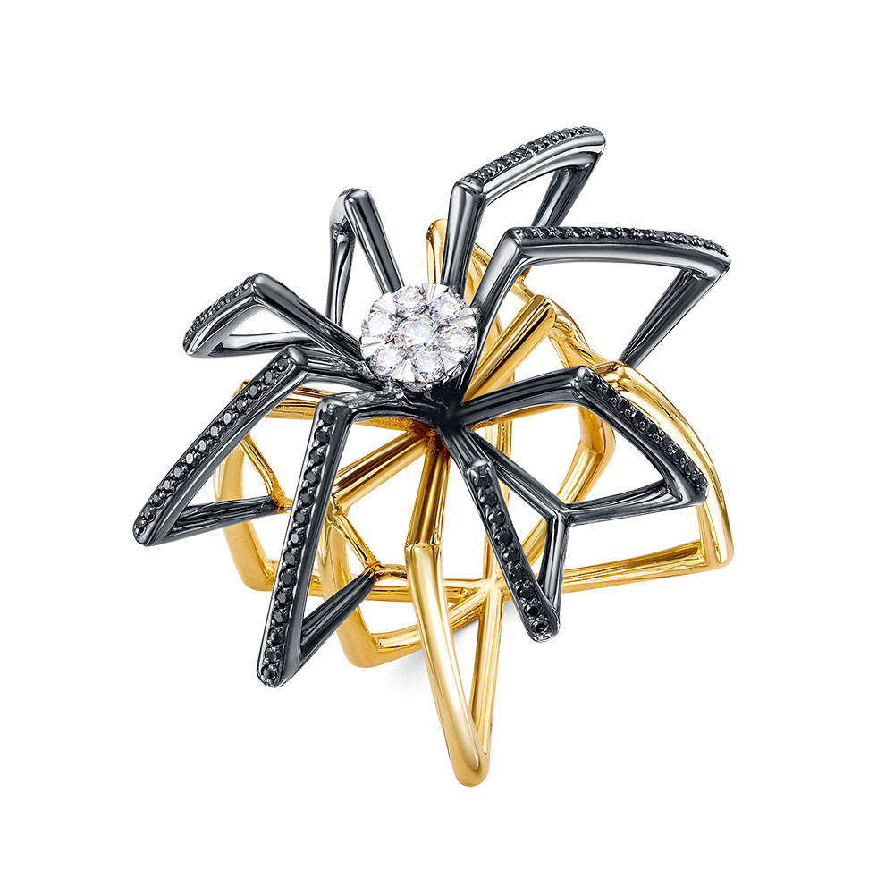 Кольцо из желтого золота с бриллиантами Ювелирное изделие - Кольцо из желтого золота с бриллиантами в магазине Best-Gold 139644