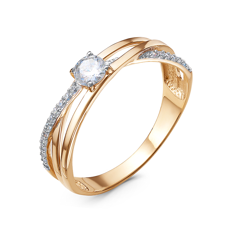 Кольцо из красного золота с фианитами Ювелирное изделие - Кольцо из красного золота с фианитами в магазине Best-Gold 147191