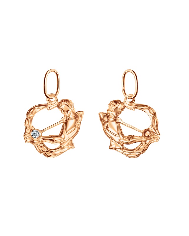 Подвеска из красного золота с фианитами Ювелирное изделие - Подвеска из красного золота с фианитами в магазине Best-Gold 123345