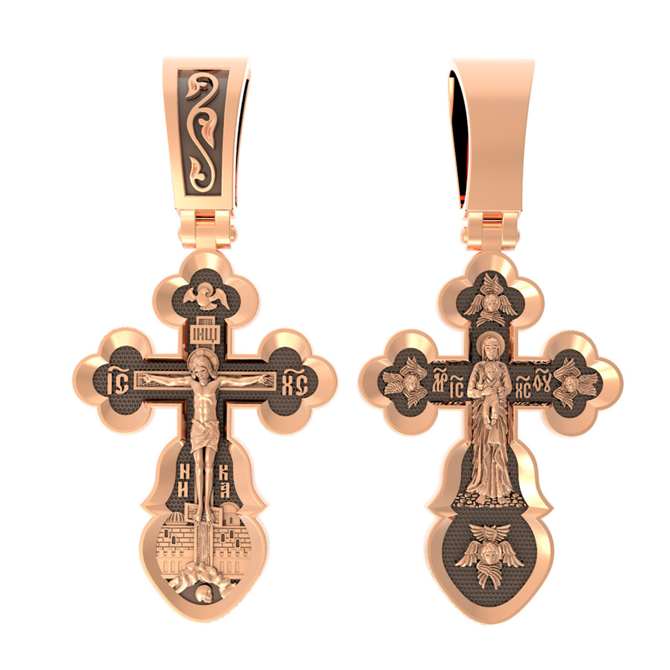 Крест из красного золота Ювелирное изделие - Крест из красного золота в магазине Best-Gold 155038