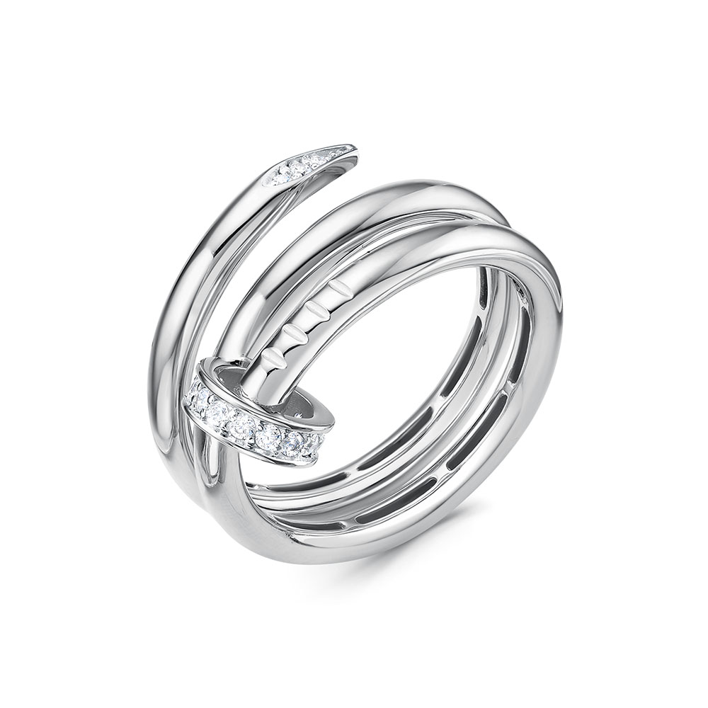 Кольцо из серебра с фианитами