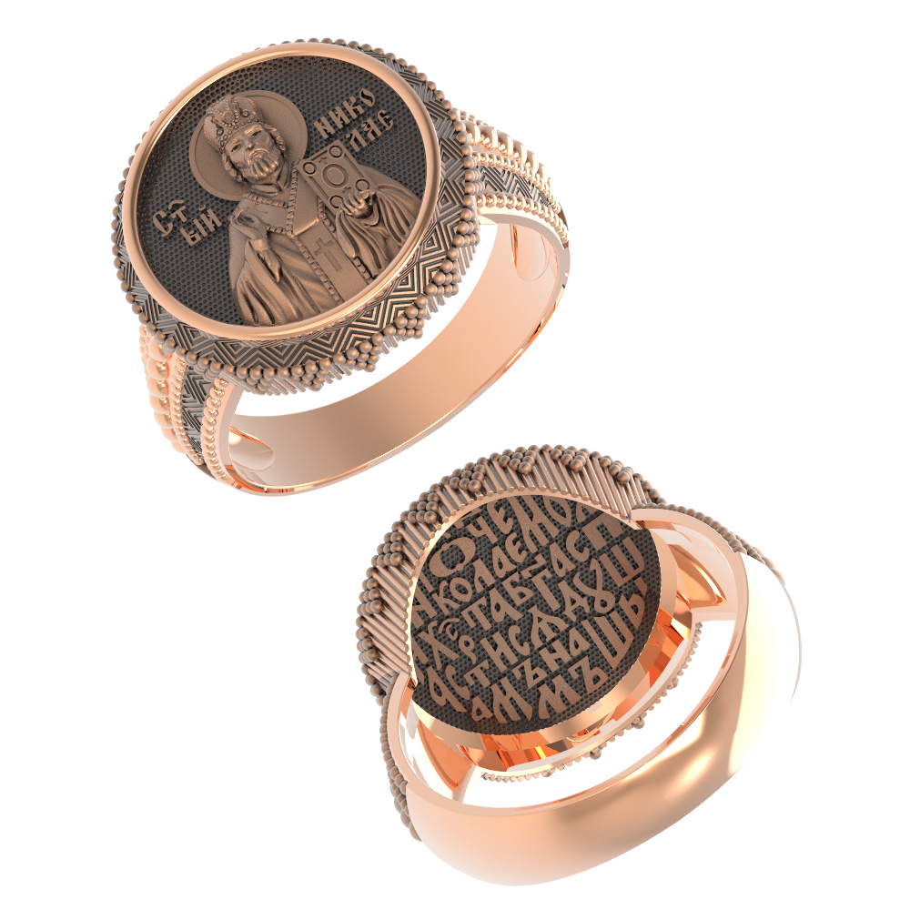 Печатка мужская из красного золота