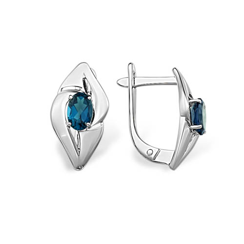 Серьги из серебра с лондон топазами Ювелирное изделие - Серьги из серебра с лондон топазами в магазине Best-Gold 127846