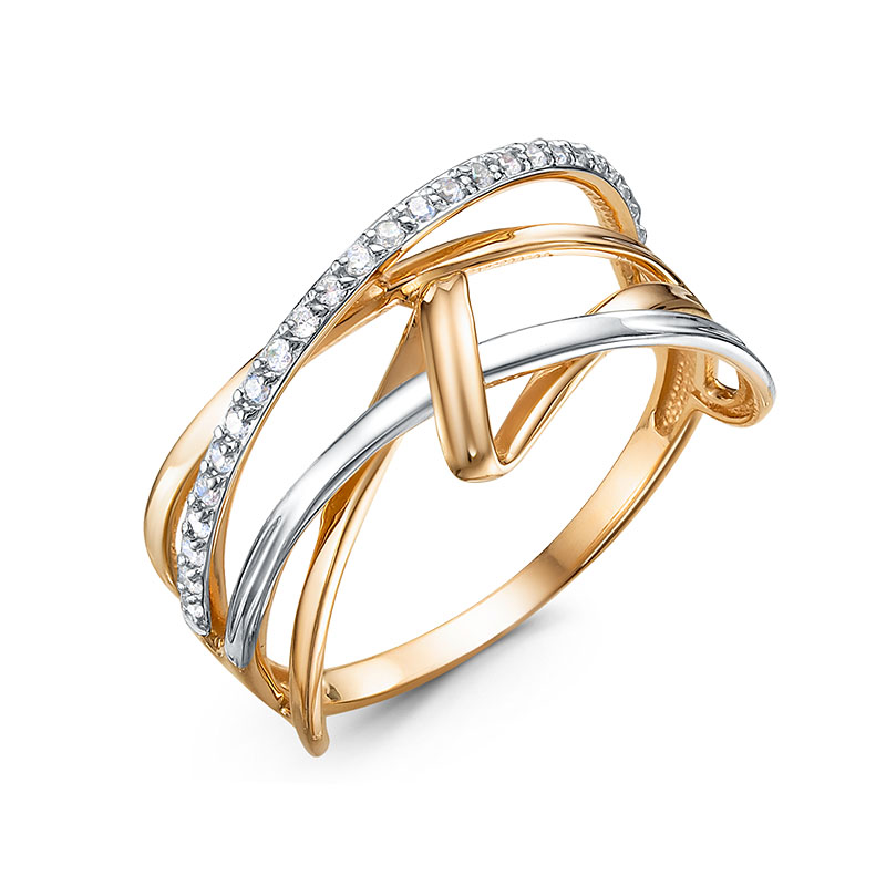 Ювелирное изделие - Кольцо из красного золота с фианитами в магазине Best-Gold 128066