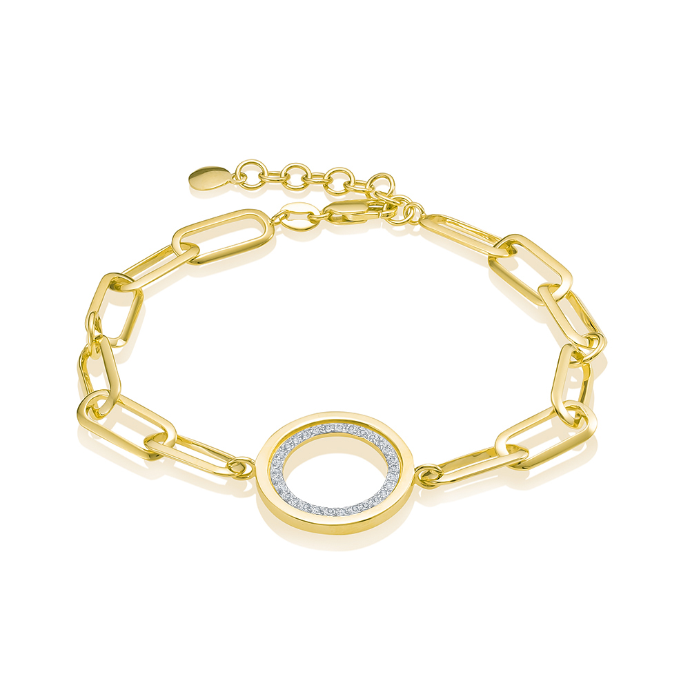 Браслет из желтого золота с бриллиантами Ювелирное изделие - Браслет из желтого золота с бриллиантами в магазине Best-Gold 126978