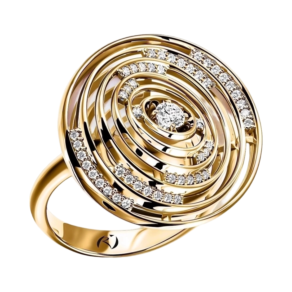 Ювелирное изделие - Кольцо из желтого золота с бриллиантами в магазине Best-Gold 156204